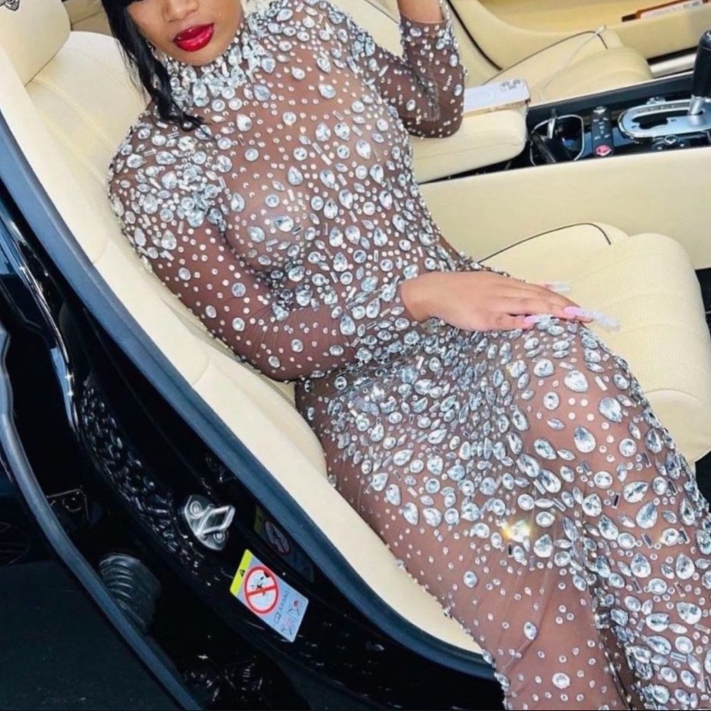 Elegant Crystal Embellished Dress
